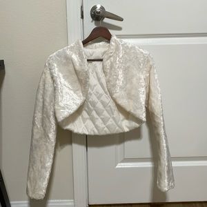 White Velvet Crop Jacket